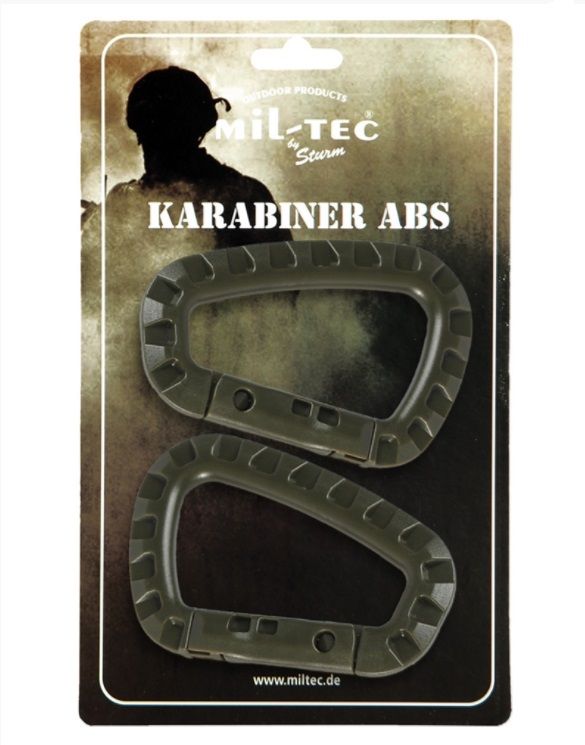 ABC Mil-Tec carabiner (2 pcs.) blister, Olive color