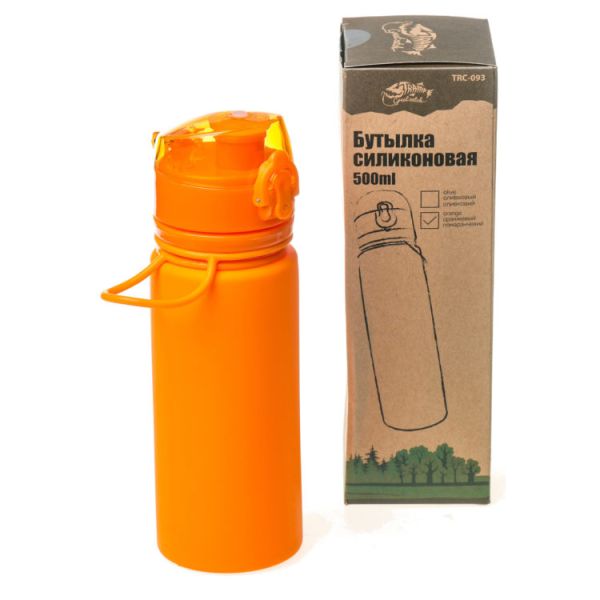 Silicone bottle (0.5 l) Tramp, orange
